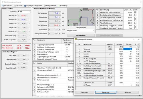 COOLSTAR: Rohrleitungsberechnung